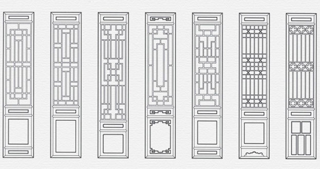 博鳌镇常用中式仿古花窗图案隔断设计图